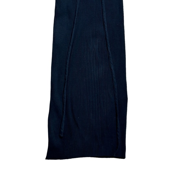 Zara Black Ribbed Knit Short Sleeve Midi Dress Women’s US L - Picture 5 of 9